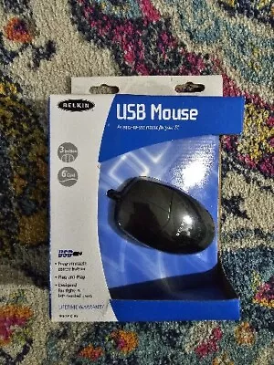 2003 USB Wired Belkin Mouse NEW NIB 6ft Cord 3 Programmable Buttons - Image 1 of 4