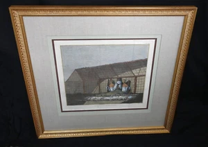 Interieur D'un Morais D'Atooi Captain Cook Webber Benard Etching Print Colored - Picture 1 of 7