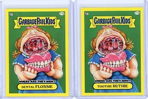 Pegatinas base Garbage Pail Kids Flashback 3 TOOTHIE RUTHIE/FLOSSIE DENTAL 77A/B - Imagen 1 de 1