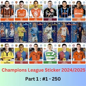 Topps Champions League Sticker 2024/2025 - #1 - 250 zum Aussuchen 24/25 - Afbeelding 1 van 251