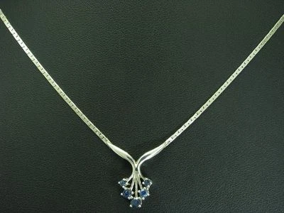 925 Argento Sterling Collier Con Spinello Ricoperto / Vero Argento/5,2g/42,8cm - Immagine 1 di 3