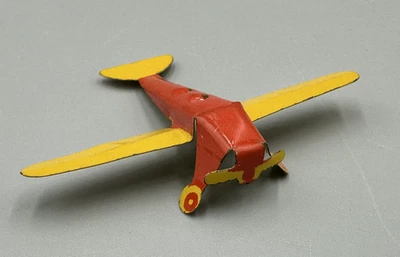 1930s CRACKER JACK TOY Tin Litho AIRPLANE Propellor Plane Antique PREMIUM Prize - Image 1 of 4