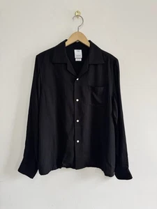 Camisa Visvim Keesey Cuello Campamento Negra Talla 2 Rayón Seda Hecha en Japón - Imagen 1 de 7