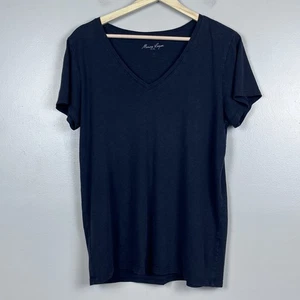 Marine Lagenlook Damen Supima Baumwolle & Modal Mischung V-Ausschnitt Top Gr. L; Lagenlook - Bild 1 von 8