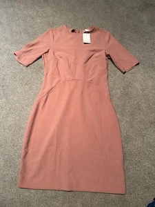 Pink Formal Half Open Back Dress Size 14 H&M New With Tags - Picture 1 of 8