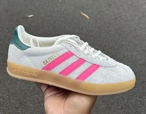 Adidas Gazelle Indoor Shoes / Off White Beige Lucid Pink / JQ1096 / Women's 6-9 - Picture 1 of 7