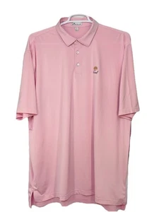 Peter Millar Solid Stretch Polo Mens XXL Pink National Logo Golf Pullover - Picture 1 of 7