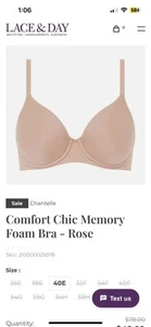 Reggiseno T-Shirt Chantelle Donna Comfort Chic Copertura Completa Memory Foam Rosa 32H - Foto 1 di 4
