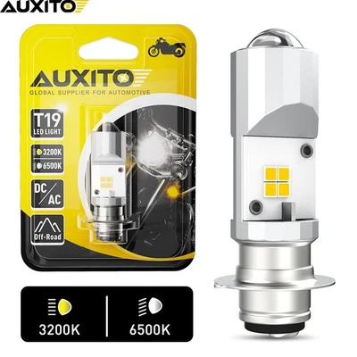 P15D/T19/H6M LED Motorcycle Headlight Bulb Hi/Lo Beam White Yellow 1:1 Mini Size - Image 1 of 4