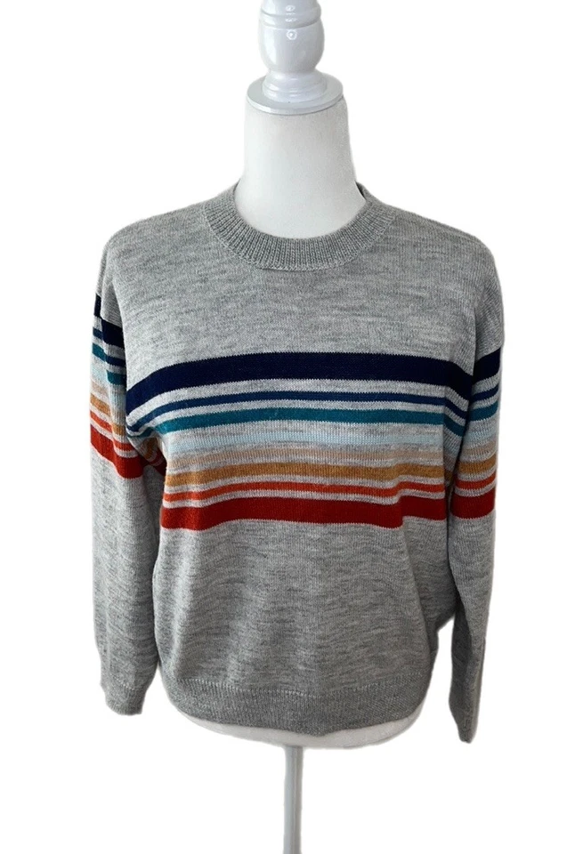 NWOT Mother Sweater Jumper Alpaca/ Wool Blend Stripe Layering Sweater M - Imagem 1 de 4