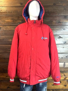 Reebok LA Clippers Mens Sz Large Embroidered Hooded Puffer/Varsity Style Jacket - Picture 1 of 12