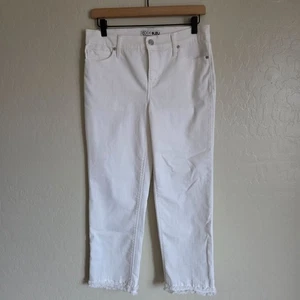 Code Bleu High-Rise Straight Frayed Ankle Jeans White Size Women's 4P Petite - Picture 1 of 10