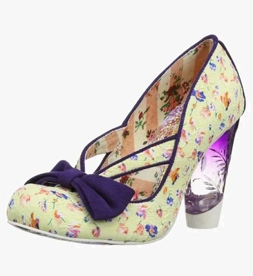 Irregular Choice Iconic Hello Holly 6.5 Zapatos de Tacones Florales, Amarillo Mantequilla Usado Foto 1 de 4