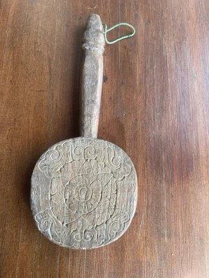 Antique Scandinavian Folk Art Carved Butter Paddle • Swedish Norwegian • 19th C - Image 1 of 4