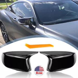 for Infiniti Q50 Q60 Gloss Black Mirror Cover Caps M3 Style Replacement 14-24 BH - Picture 1 of 14
