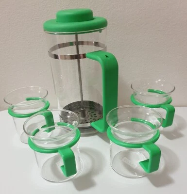 🍵💚 Bodum MCM Bistro Plunger Coffee Press & 4 Cups - Green - image 1 of 4