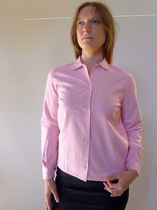 Vintage retro true 50s unused 10 S pink warm cotton check blouse top NOS - Picture 1 of 7