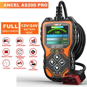 Probador de batería automotriz 12V 24V lector de códigos de motor de automóvil escáner OBD2 datos en vivo - Imagen 1 de 14