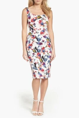 Maggy London  Women’s Multicolor Floral Pencil Dress Size 4 - Image 1 of 4