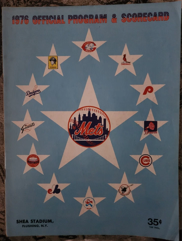 Dusty Baker Autograph on 1976 NY METS OFFICIAL PROGRAM from 8/26/76 Dodger Game - Image 1 of 2