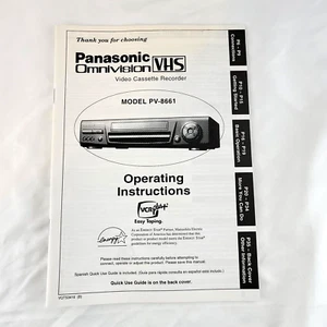 Panasonic Omnivision VCR Video Cassette Recorder INSTRUCTION MANUAL for PV-8661 - Picture 1 of 5