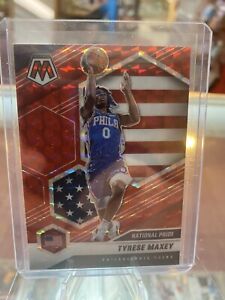 2020-21 Mosaic Tyrese Maxey Red Prizm National Pride Rookie RC #259