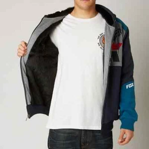 Fox Racing Men's Mako Sasquatch Fleece Hoodie Zip Sweatshirt Jumper Jacket SZ S - Picture 1 of 6