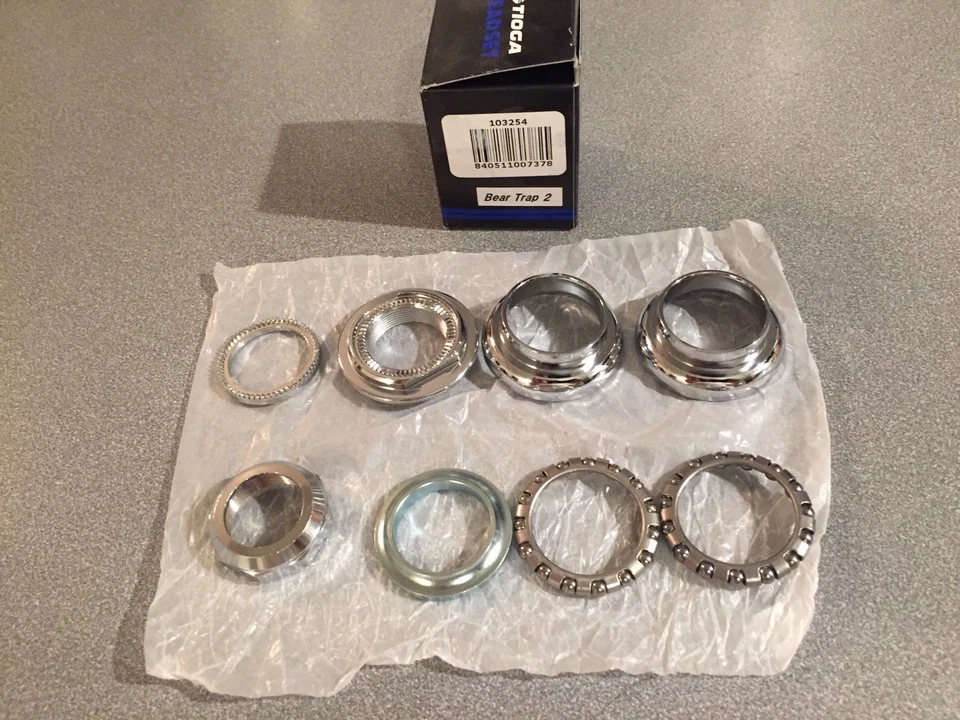 OLD SCHOOL BMX TIOGA BEARTRAP 2 HEADSET CHROME 1" threaded NEW tange gt - Image 1 of 1