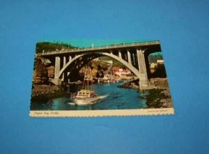 Depoe Bay Bridge & Charter Boats Oregon Coast Vintage Postcard - Imagen 1 de 2
