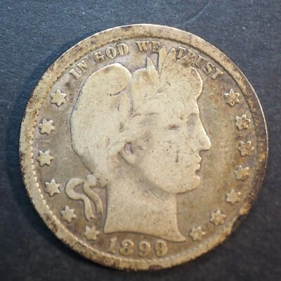 1899 *P* BARBER HEAD SILVER QUARTER * NICE* FREE SHIPPING! M2202 - Image 1 of 2