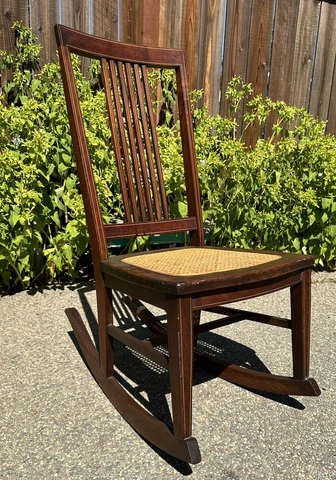 rattan rocking chair mid century modern Cover