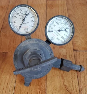 VINTAGE ALEXANDER MILLBURN CO. ACETYLENE REGULATOR VALVE  & U.S. GAUGE CO. NY - Picture 1 of 7