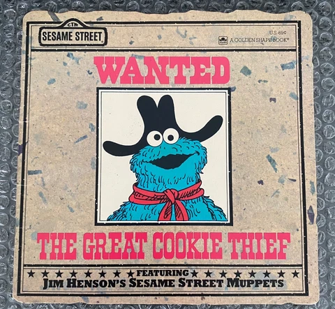 Sesame Street Wanted The Great Cookie Thief Book Jim Henson Muppets c1977 Cover
