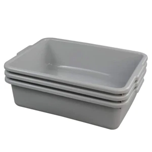 Plastic Dish Tubs, Commercial Bus Box/Wash Basin Tote Box, 3-Pack(Grey, 13L) - Picture 1 of 6