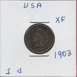 USA INDIANERKOPF 1 CENT 1903 LIBERTY MIT INDIANERKOPFSCHMUCK MIT DEM WORT LIBER - Bild 1 von 2