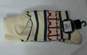 NEW OZONE Socks 1 Pair - Cream Anchor - Women Ladies One Size NEW NWT T435 - Picture 1 of 2