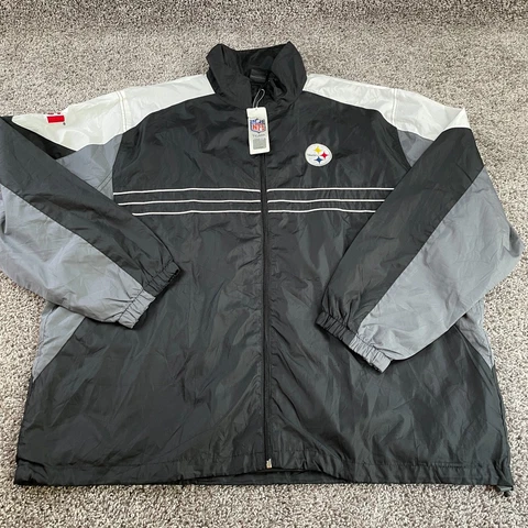 Pittsburgh Steelers Jacket Adult 2XL XXL Black NFL Reebok Football Coat Mens Cover