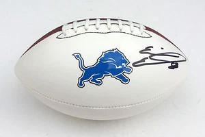 Detroit Lions #85 ERIC EBRON Signed Autographed Logo Football COA! PROOF - Picture 1 of 3