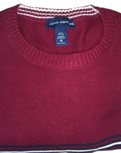 John Ashford Casual Crewneck Sweater 100% Cotton Solid Red Size M - Bild 1 von 3