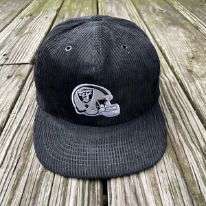 Cappello Berretto Vintage YURIM Los Angeles Oakland Raiders Nero Velluto a coste Snapback - Foto 1 di 8