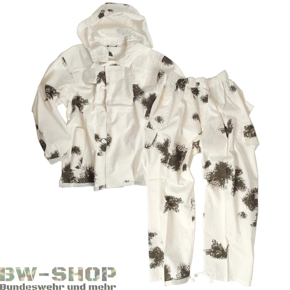 BUNDESWEHR SCHNEETARN ANZUG 2-TLG. JACKE + HOSE ARMY BW WINTER JAGD TARNUNG WEIß - Bild 1 von 1