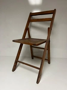 Vintage Wood Slat folding Chair Tent & Awning co. Crown chair - Picture 1 of 10