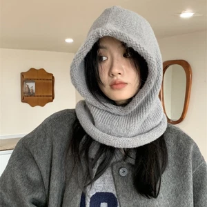 Gorra de lana con capucha color liso cuello gorros gorra niña GB - Imagen 1 de 16