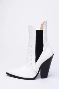 RRP€940 CESARE PACIOTTI Leather Chelsea Boots US8 EU38 UK5 Heel Patent Pull On - Picture 1 of 8