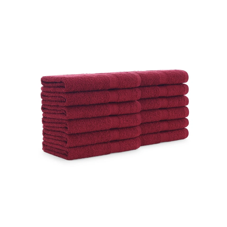 12 Pack of Bathroom Hand Towels - 100% Ring-Spun Cotton 16 x 27 Color Options - Image 1 of 4