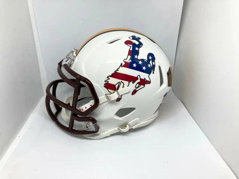 Custom NEW 2021 Wyoming Cowboys Veterans Day Mini Helmet Cover