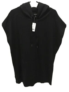BANANA REPUBLIC WOMENS COTTON SLEEVELESS HOODIE TUNIC M BLACK Retails $49 - Bild 1 von 6