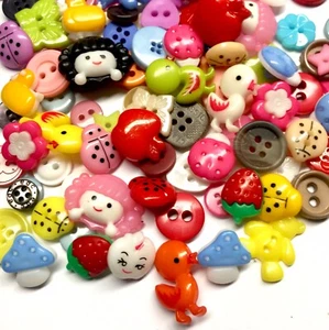130 pcs Multi Design Colourful Cute Buttons for Crafting & Sewing - Picture 1 of 5