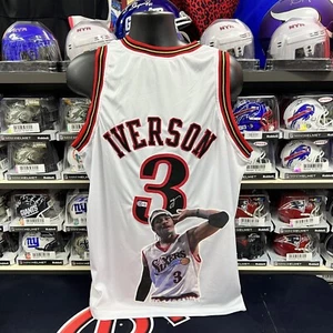 Allen Iverson Signed Custom White Art Jersey Autographed Philadelphia 76ers BAS - Picture 1 of 3