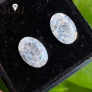 Crushed Ice Cut Oval Shape Various Colors VVS1 Loose Moissanite GRA Certified - Picture 1 of 22